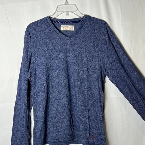 Men’s Vintage Original Penguin Munsingwear Blue V-Neck Long Sleeve Tee Size L - Picture 2 of 5